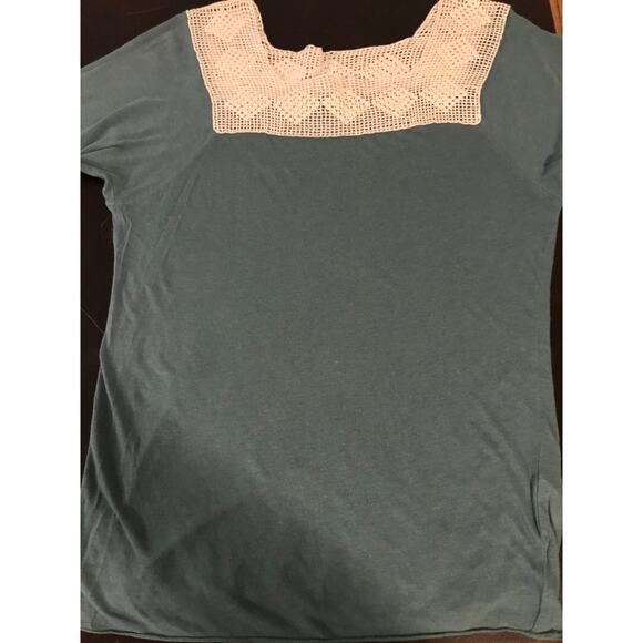 Anthropologie Tiny Green and Cream Crotchet Long-Sleeve Top - Size Extra Small - Picture 6 of 13
